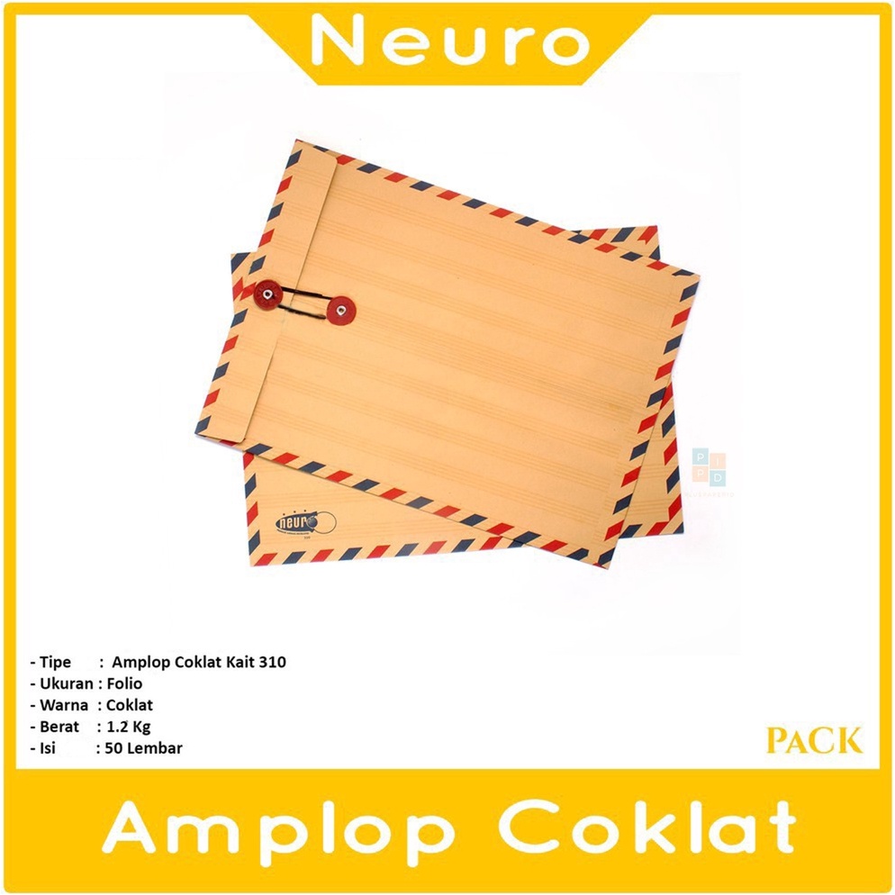 

Readystock.. NEURO - Amplop Coklat Tali 310 - Pack 8PB