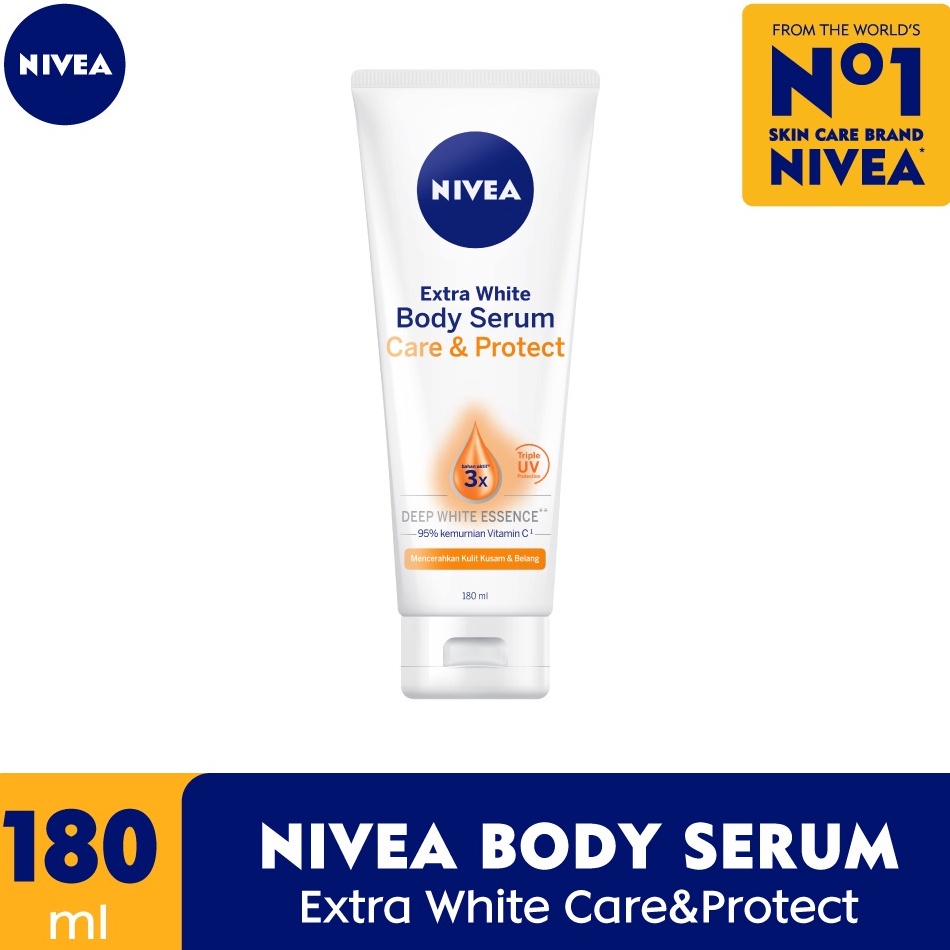 Promo Salek9K4w ORIGINAL Nivea Body Serum Extra White Care & Protect 180ml ~ Nivea Body Serum - Body