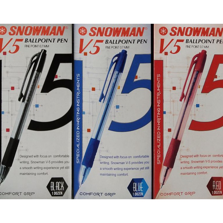 

Terkini_Pulpen Snowman V-5 0.7mm / (1pak/12pcs)