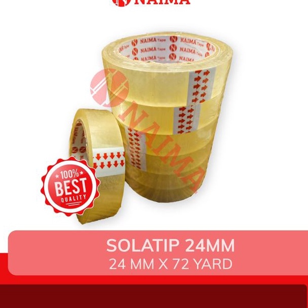 

[K-Z➛❣L> (6pcs) Isolasi / Selotip 1 inch x 72 YARD /Solasi / Solatip / Lakban Bening 24mm Naima Tape/ kekiniian..