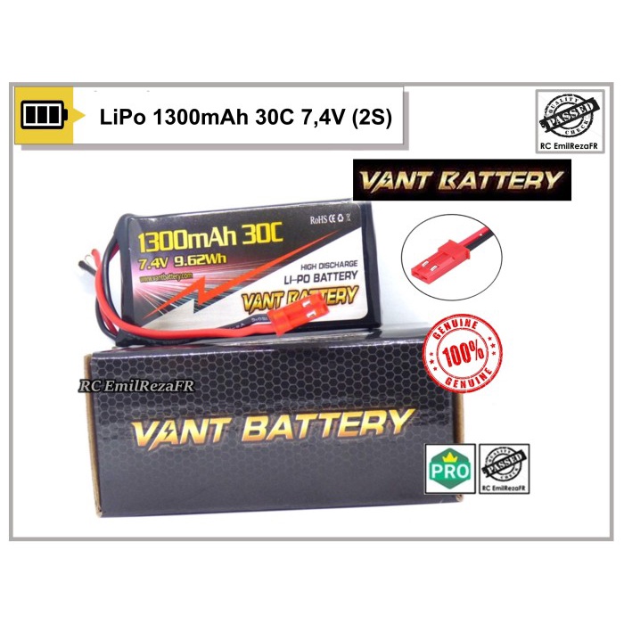 FLASH SALE BATERAI LIPO VANT BATTERY 2S 7,4V 1300MAH 1300 MAH 30C RC CAR TERLARIS