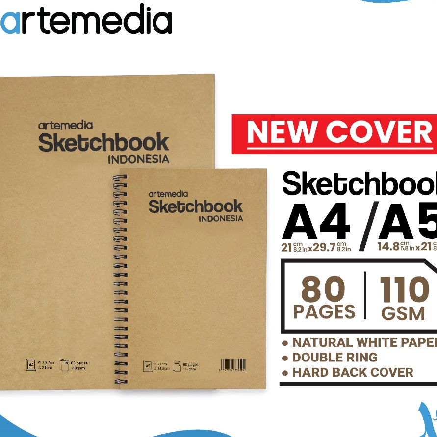 

(11H☀-K✯> Buku Sketsa Artemedia Sketchbook Wired A5 A4 Craft Cover Jilid Spiral- kekiniian..!