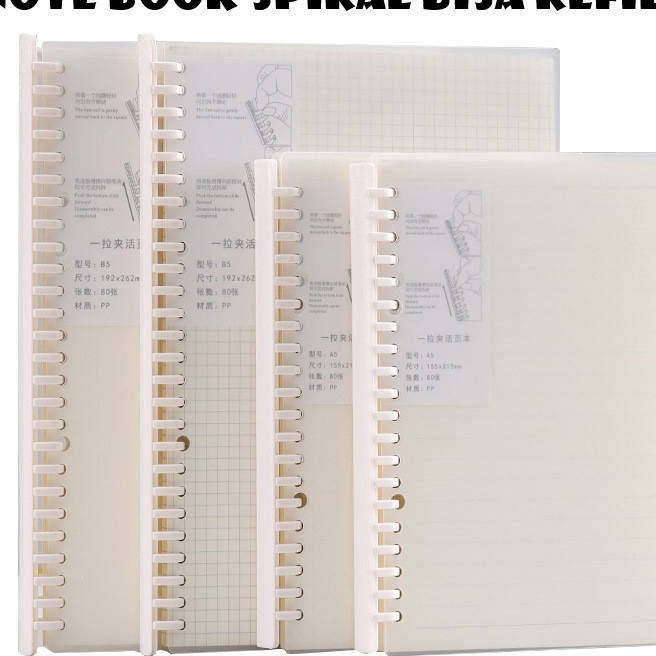 

(☆»TV.T] Notebook Spiral Hard cover plastik A5/B5 all Varian (Garis/Dote/Grid/Polos) /trending.!!