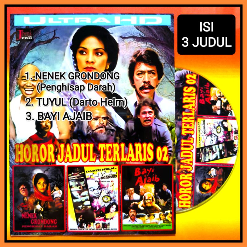 Kaset Film Indonesia Horor NENEK GRONDONG - BAYI AJAIB - TUYUL DARTO HELM Isi 3 Judul.