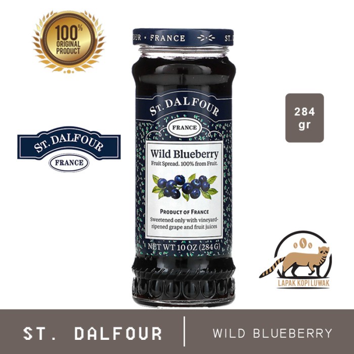 

Selai St. Dalfour Blueberry Jam 284 Gr