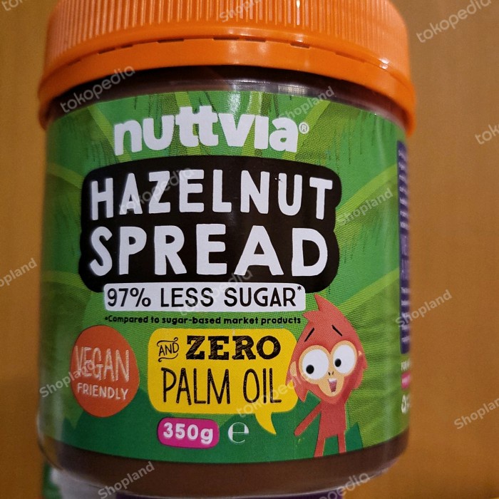 

Nuttvia Hazelnut Spread 97% less sugar vegan friendly