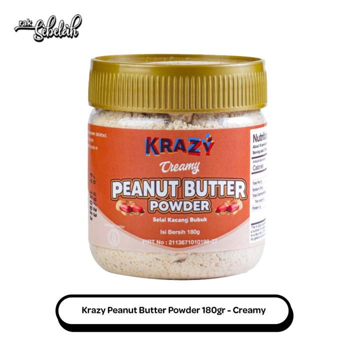 

Krazy Peanut Butter Powder Creamy 180gr - Selai Kacang Diet Healthy