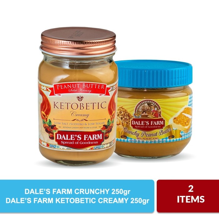 

[BUNDLING] Dale's Farm Selai Kacang Ketobetic Creamy & Crunchy - 250gr