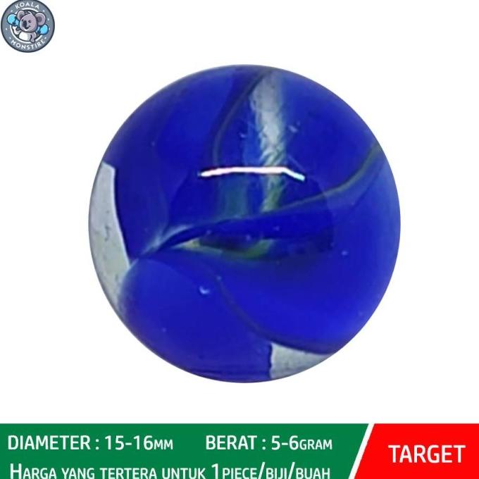 TARGET Kelereng Gundu Blue Hybrid Cat Eyes Marble Balap TYPE 02