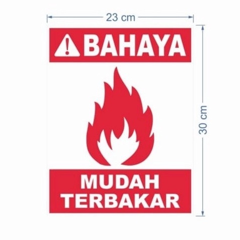 

TERLARIS!! Sign RambuK3 safety Stiker vinyl BAHAYA MUDAH TERBAKAR uk 23X30cm read