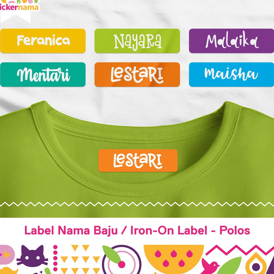 

[R ✉L♡9) Label Nama Baju, Label Nama Kain, Label Setrika, Iron-On Label Polos /siap.dikirim☀!