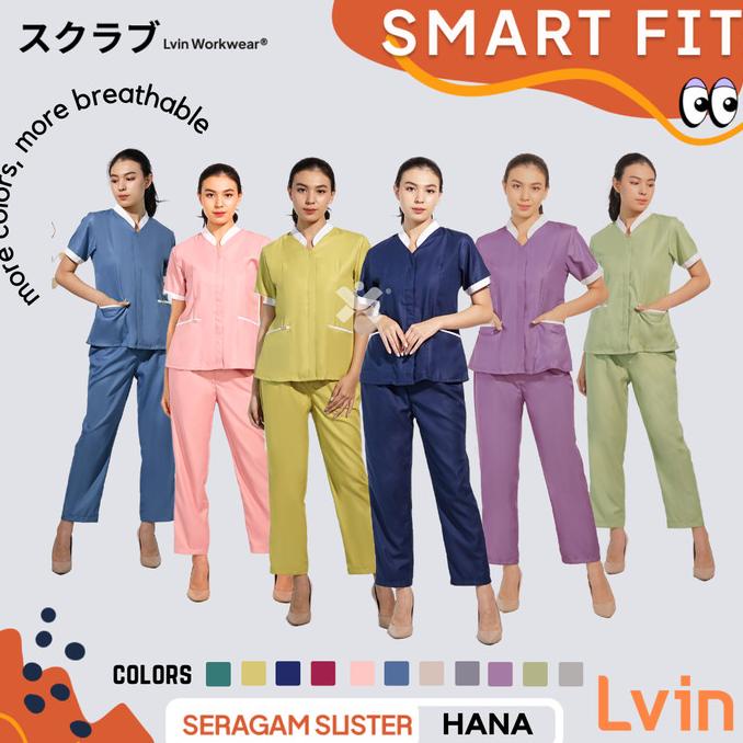 Lvin Baju Seragam suster Hana Series / nanny uniform/seragam klinik /