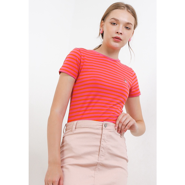 Kaos Hush Puppies Original Wanita Crop Top Kerah bulat Nikahan Ori Fashion Venna Str 2 Cewe Basic Ka