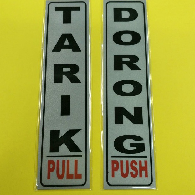 

Ready Stock.. Sign Label Tarik Dorong Hitam merah