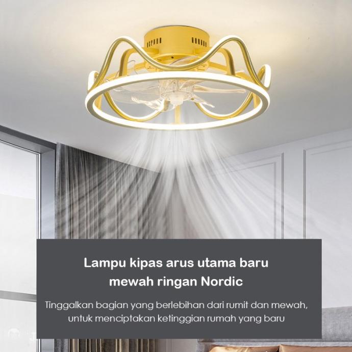 Kipas Gantung Lampu Remote Control Ceiling Fan Lampu Led Ruangan Kip