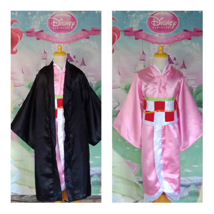 Nezuko Kamado Kostum Anime Anak Cosplay Demon Slayer