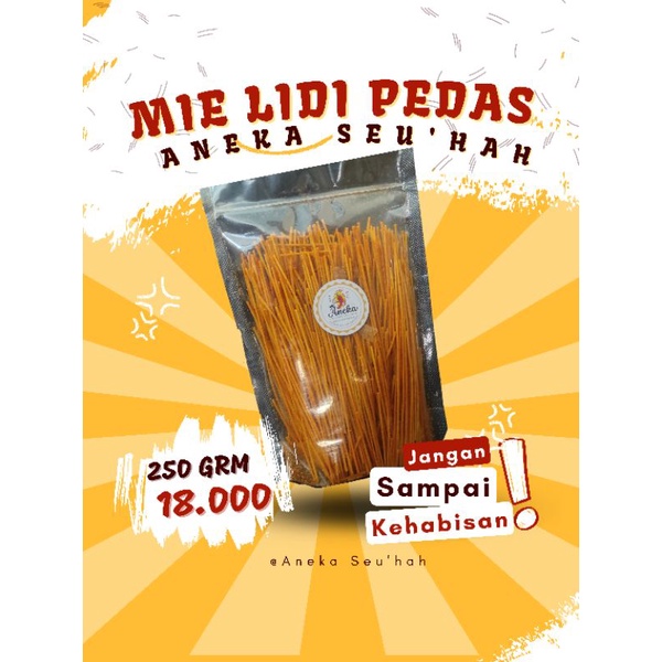 

Mie Lidi premium 250gr Aneka Seu'hah