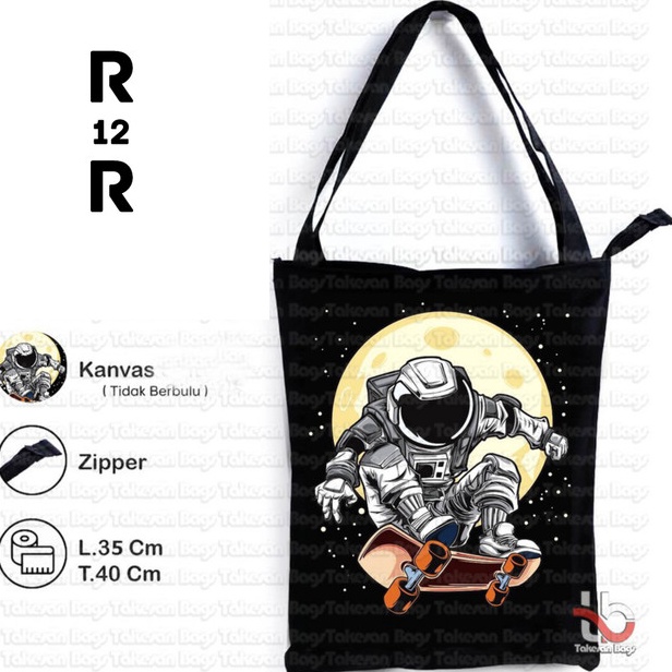 Banyak Peminat TAS TOTE BAG KANVAS RESLETING ASTRONOT SKATERS PRIA MURAH ✪