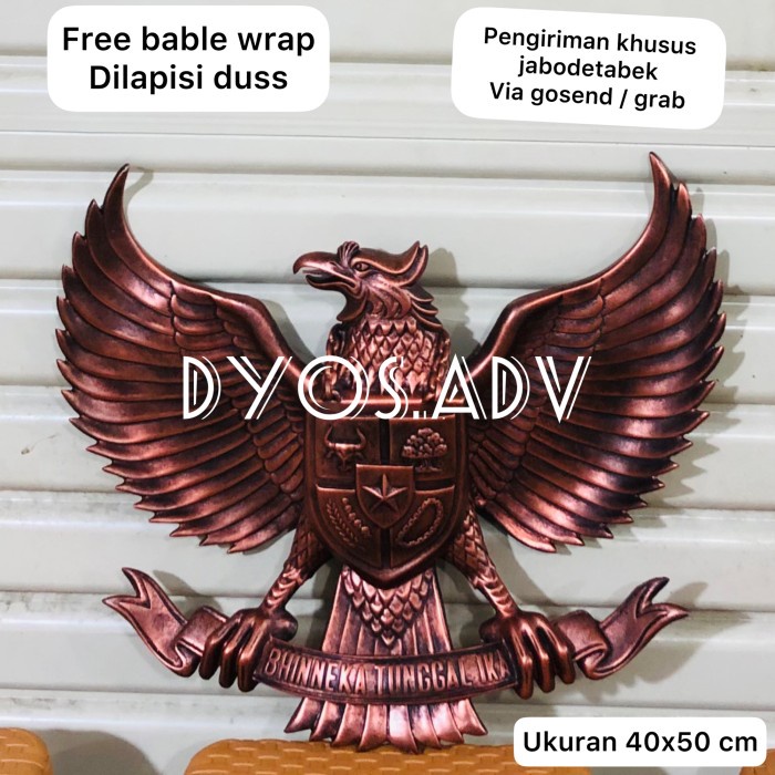 Lambang Garuda Pancasila Bahan Fiber Perunggu 50Cm Bestseller Backdrop