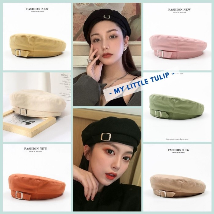 Topi Baret Kpop Polos / Topi Baret Korea Fashion / Beret Pria Wanita Berkualitas