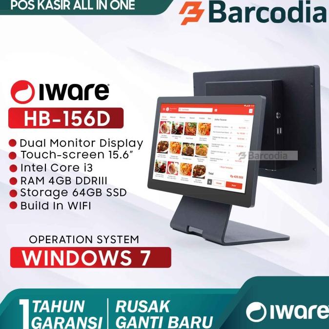 Mesin Kasir Pc Pos All In One Dual Monitor Touchscreen Iware Hb-156D