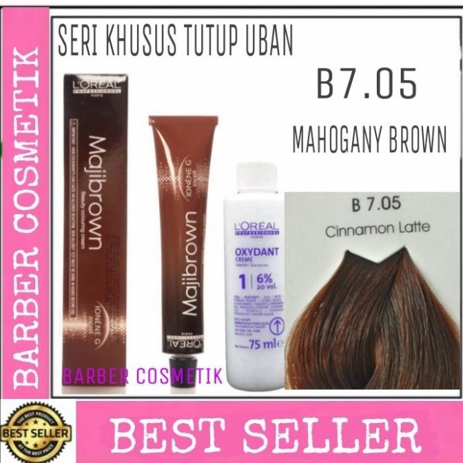 cat rambut loreal maji fashion maji brown majibrown B7.05 + oxidant