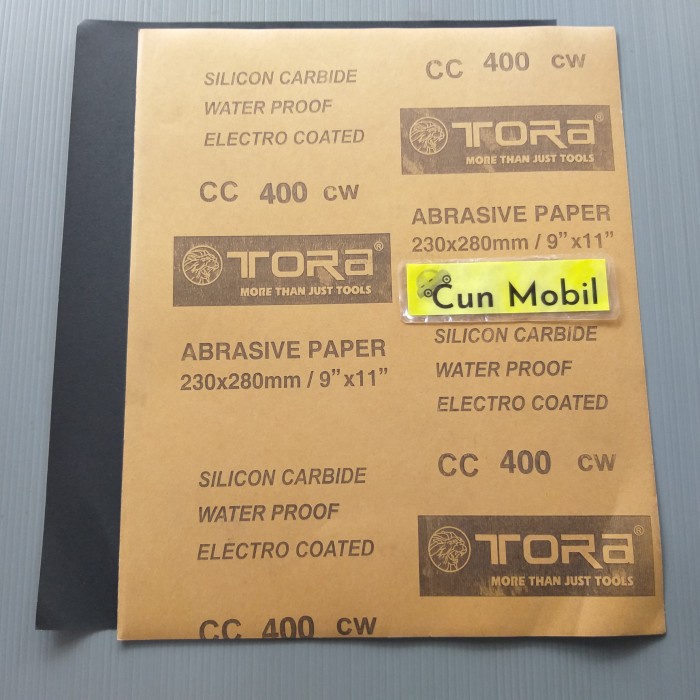 Amplas Tora Abrasive Paper Standard Water Proof Cc 400 Cw 230X280Mm Kode 150