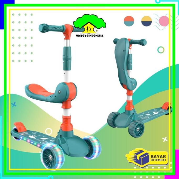 MI-M290 Mainan Anak Skuter Otoped Sepeda Duduk 3 Roda 2in1 Ada Musik