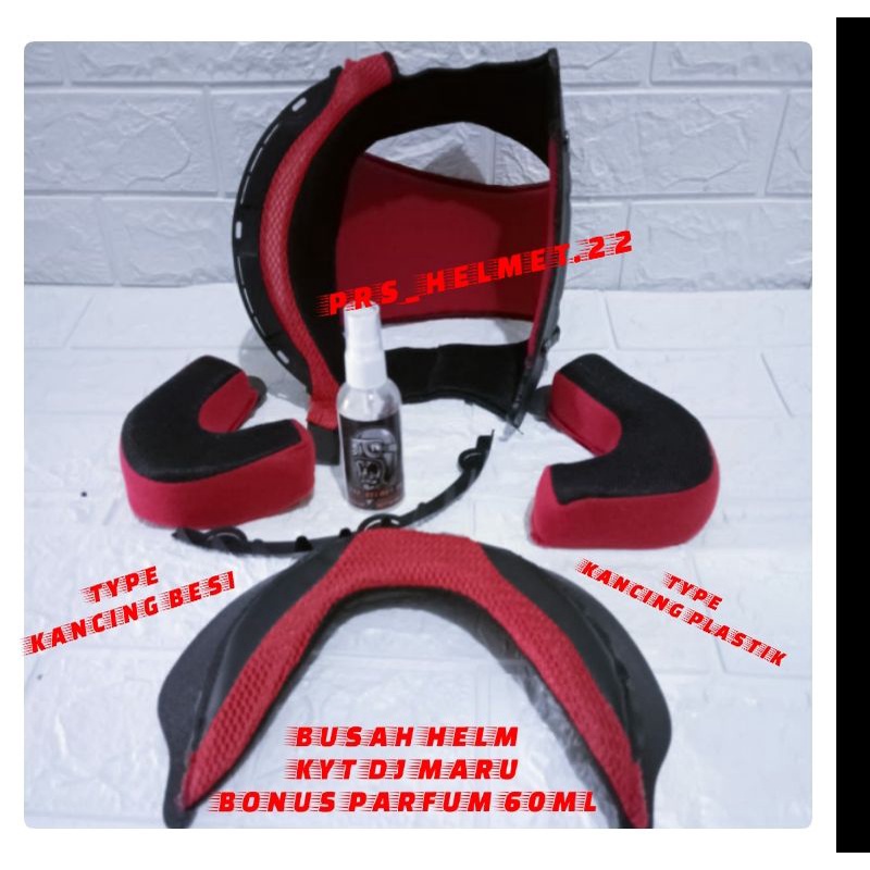 busa helm KYT DJ maru klik besi/plastik plus parfum helm