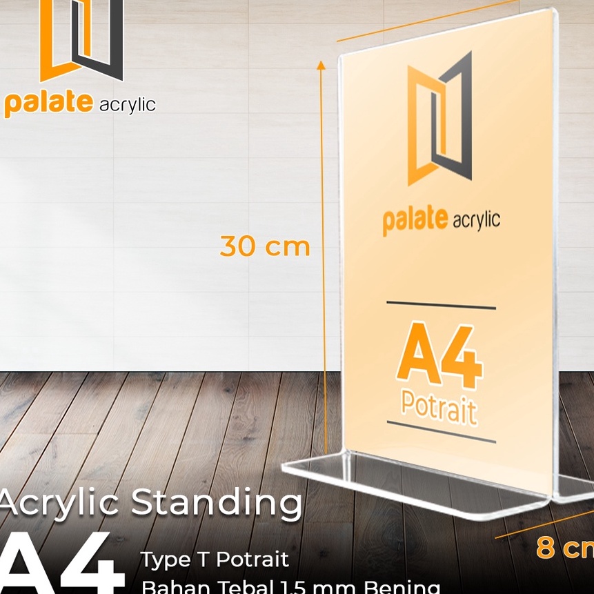 

[AI».L✮) AKRILIK DISPLAY A4 T PORTRAIT / TEMPAT BROSUR / TENT CARD ACRYLIC 1.5MMaamanah.