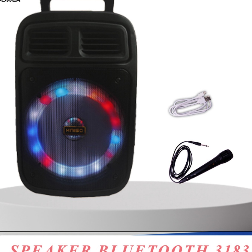 (H-T❣➛N] BRAIN POWER - KIMISO Speaker bluetooth KMS-3183 Lampu 6.5 Inch/ berkualiitas.