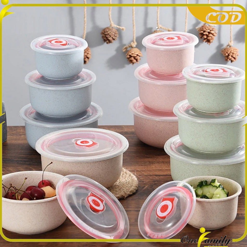 ★★ ZbK ONE-C379 Mangkok Jerami 3IN1 Mangkok Makan Wheat Straw Bowl / Wadah Tempat Makanan Food Grade