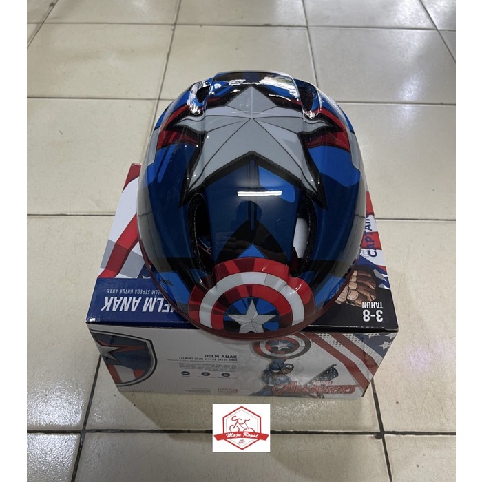 Terlaris Helm Anak Sepeda Element Captain America Avengers Marvel Rmb New Biru