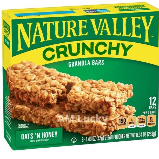 

{{{{}}] Nature Valley Crunch Granola Bars Oat's and Honey 253gr Produk USA