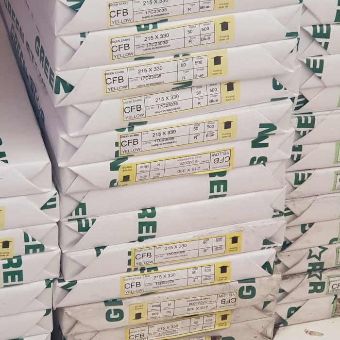 

Kertas NCR Middle Merah/Kuning/Biru/Hijau/Putih Ukuran F4/Folio/A4 BRG BARU