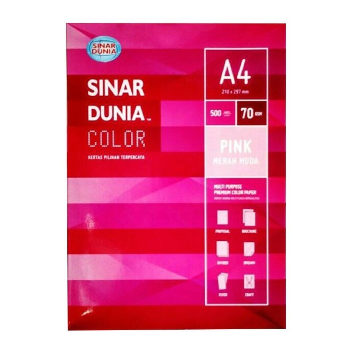 

HVS A4 / F4 Warna 70 gr Sinar Dunia (1 Rim - Khusus Online) TERMURAH