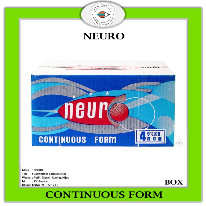 

Continous Form 91/2 x 11 4 Ply ( K4 Neuro ) PUTIH / Kertas Komputer MURAH