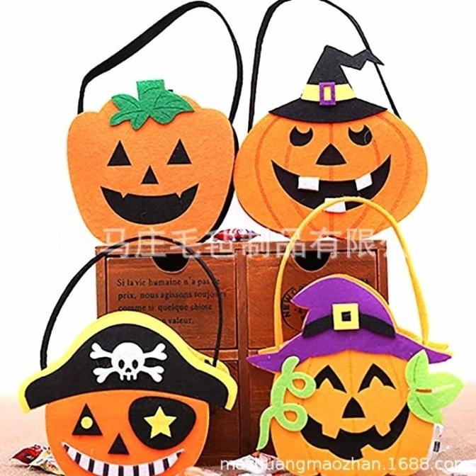 

((((()paling dicari] Tas Permen Labu Trick Or Treat Pumpkin Goodie Bag Lucu Halloween