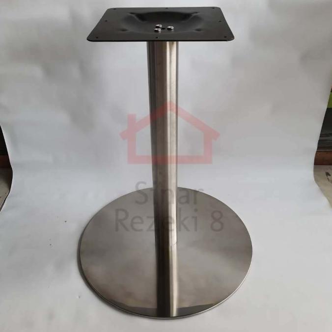 Kaki Meja Bulat 58 Cm Stainless Cafe Restoran Foodcourt Makan