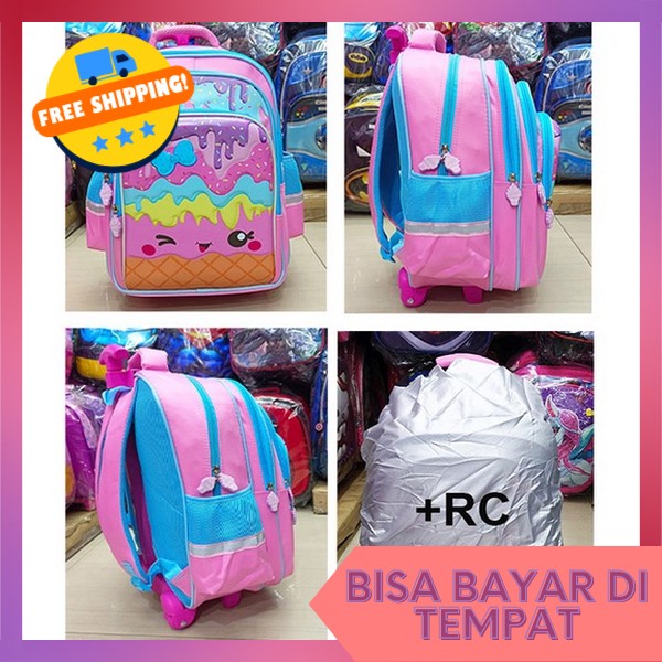 Tas Punggung Ransel Trolly Tk Sd Tas Troli Anak Perempuan Paud Ts Trolly Anak-Anak Tk Karakter Ts Se
