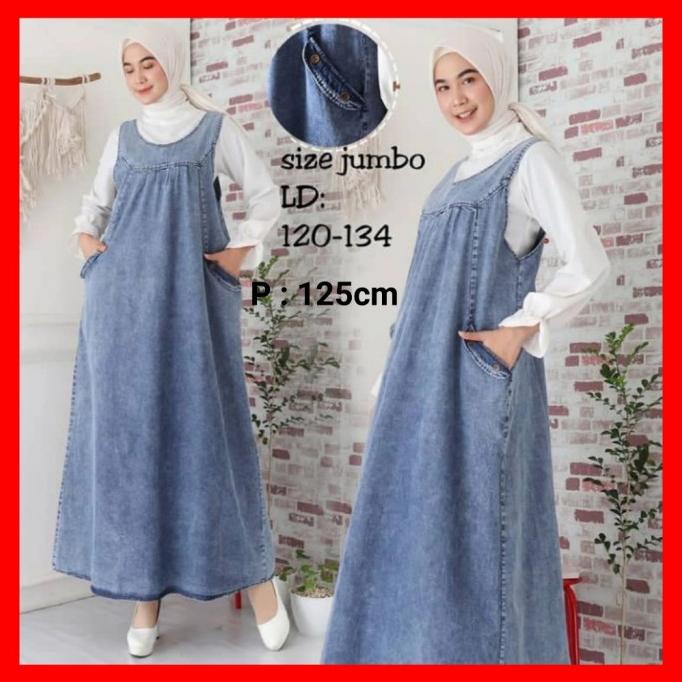 pakaian gamis overall jeans baju kodok