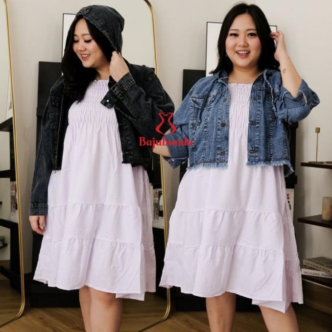 Jaket Jeans Crop Wanita Jumbo Big Size Bajubunda TRINITI