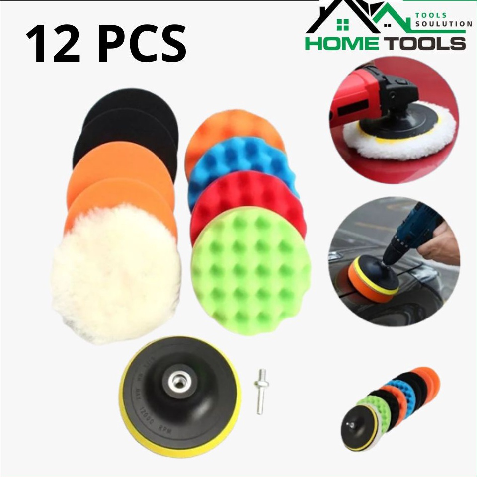 LANGSUNG ATC Mata gerinda poles body mobil mata bor poles body motor set lengkap 12 pcs busa wol ter