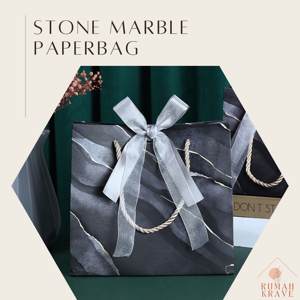 

RUMAH KRAVE - Stone Marble Paperbag Tebal Marmer Tas Kado tgvai