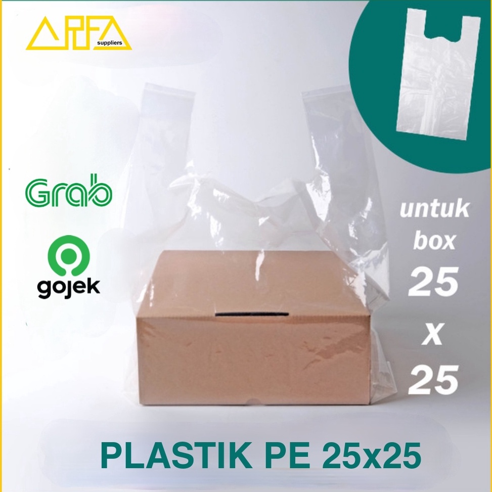 PALING LARIS Plastik Kresek PE Bening untuk box 25x25