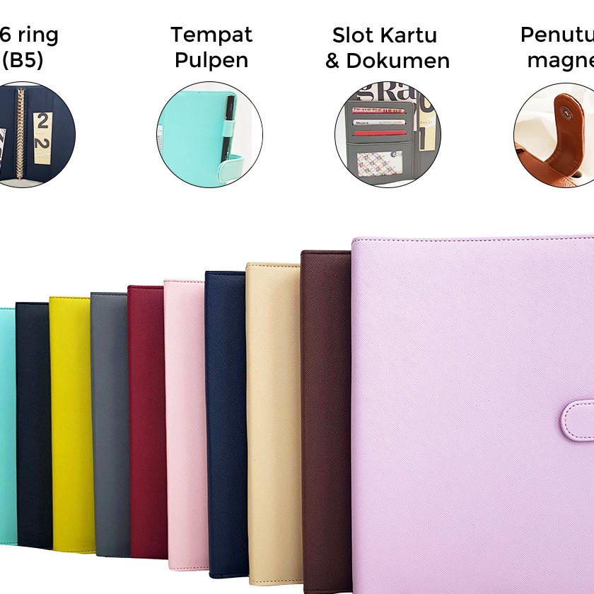 

[TO☼.7♡) Binder Polos Eksklusif B5 26 Ring Agenda B5 Polos 26 Ring Binder Organizer B5 Berkualitas Termurahpaasti.dikirim!