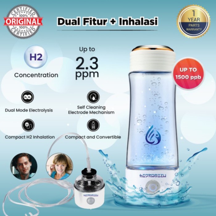 Botol Minum Hidrogen Hidromizu Antioksidan Inhalasi Biru Terlaris