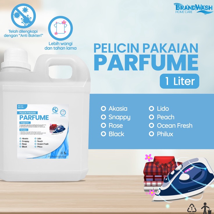➹→❆❂ BRANDWASH - Pelicin Setrika Premium Pewangi Setrika Laundry 1 Liter
