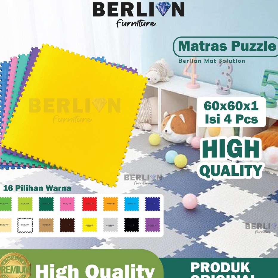 Best3j3Ix Matras Puzzle  60 x 60 Tbl 1 Cm isi 4 Pcs / Alas Lantai / Playmat / Tikar / Karpet  / Alas