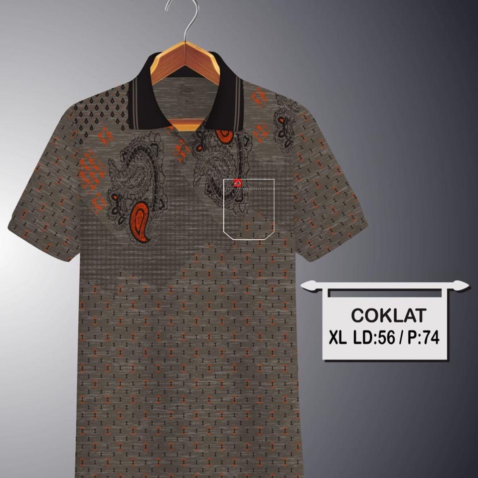 ➘✣✰ Kaospolos - Kaos kerah pria | kaos motif twotone saku dewasa | kaos polo shirt batik 01